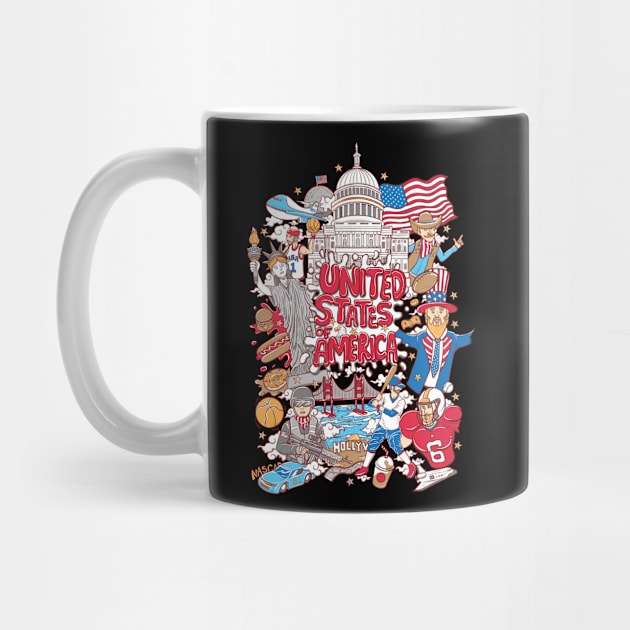 United States Of America Cartoon by Mako Design 